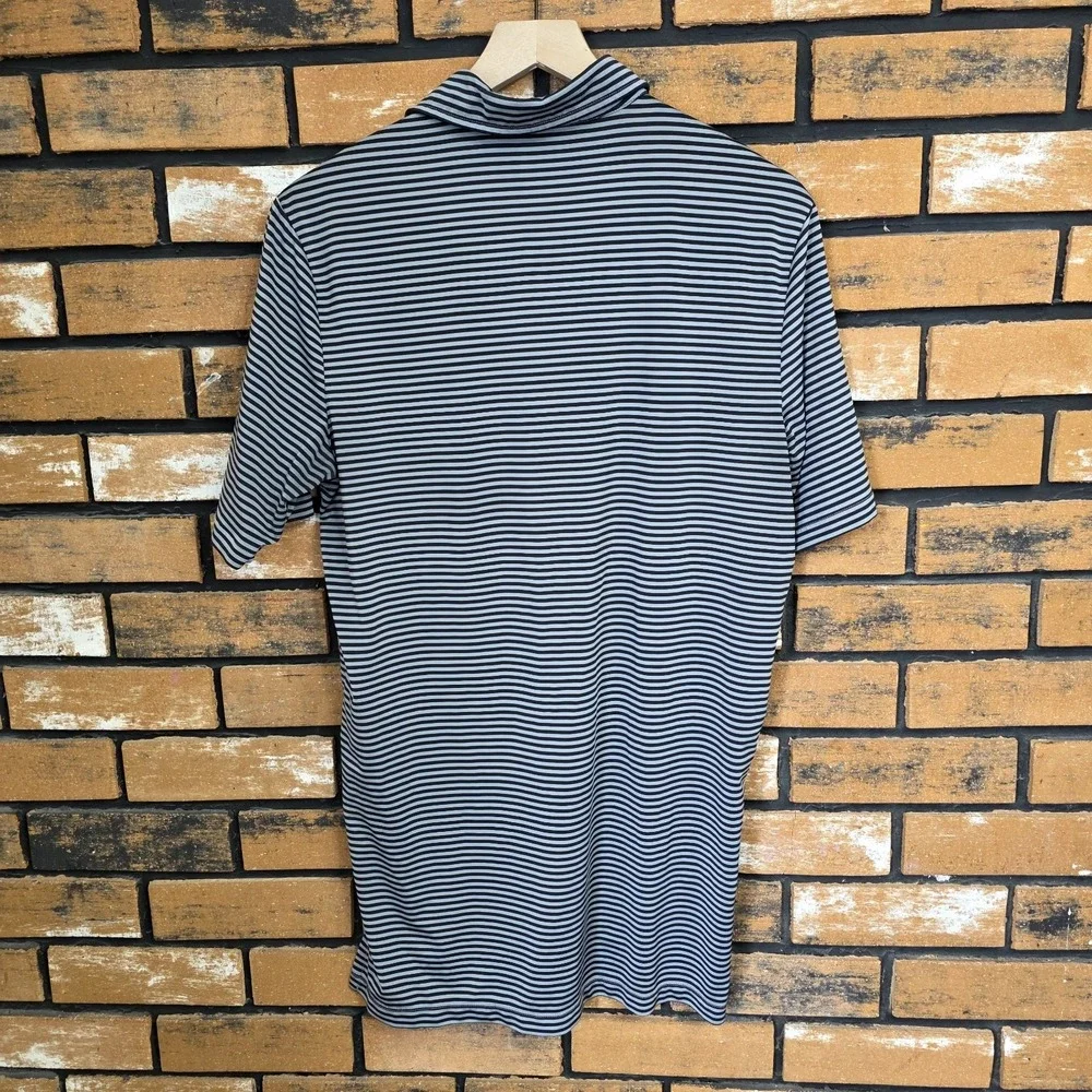 RLX Ralph Lauren Polo Mens Small Black Gray Striped‎ Golf Performance Stretch